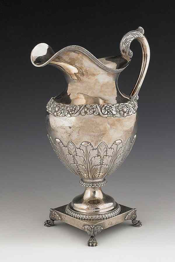 Appraisal: Philadelphia coin silver pitcher dated bearing the touch of Edward