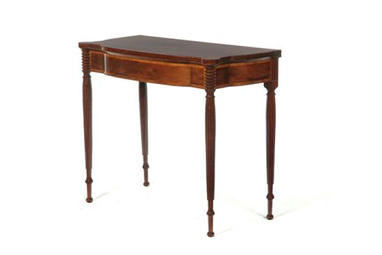 Appraisal: SHERATON CARD TABLE Massachusetts - figured mahogany and pine Shaped