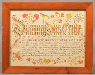 Appraisal: Fraktur Watercolor Hymnal Dated Fraktur Watercolor Church Hymnal John D