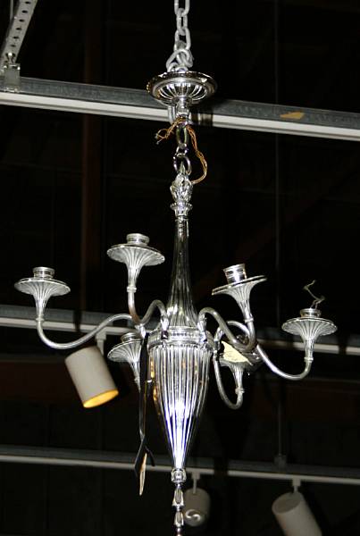 Appraisal: An Art Deco chrome chandelier height in