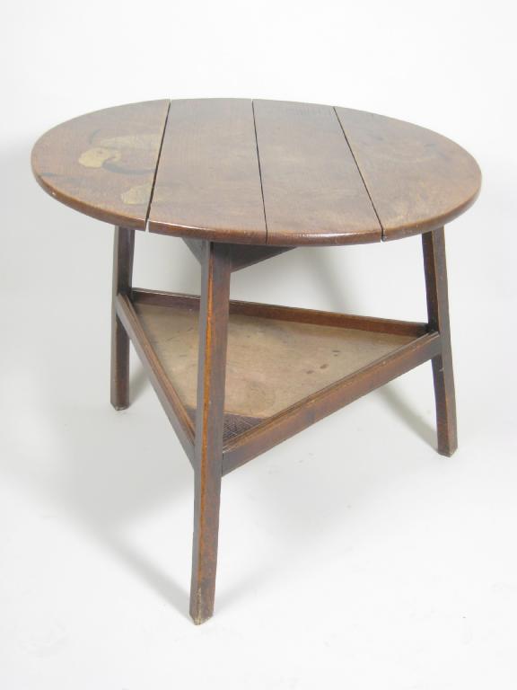 Appraisal: An th Century circular oak Cricket Table on splay legs