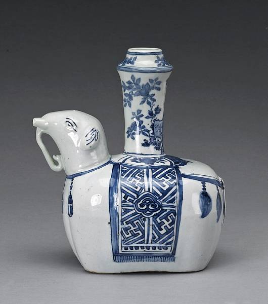 Appraisal: A blue and white porcelain elephant-form kendi Transitional Period The