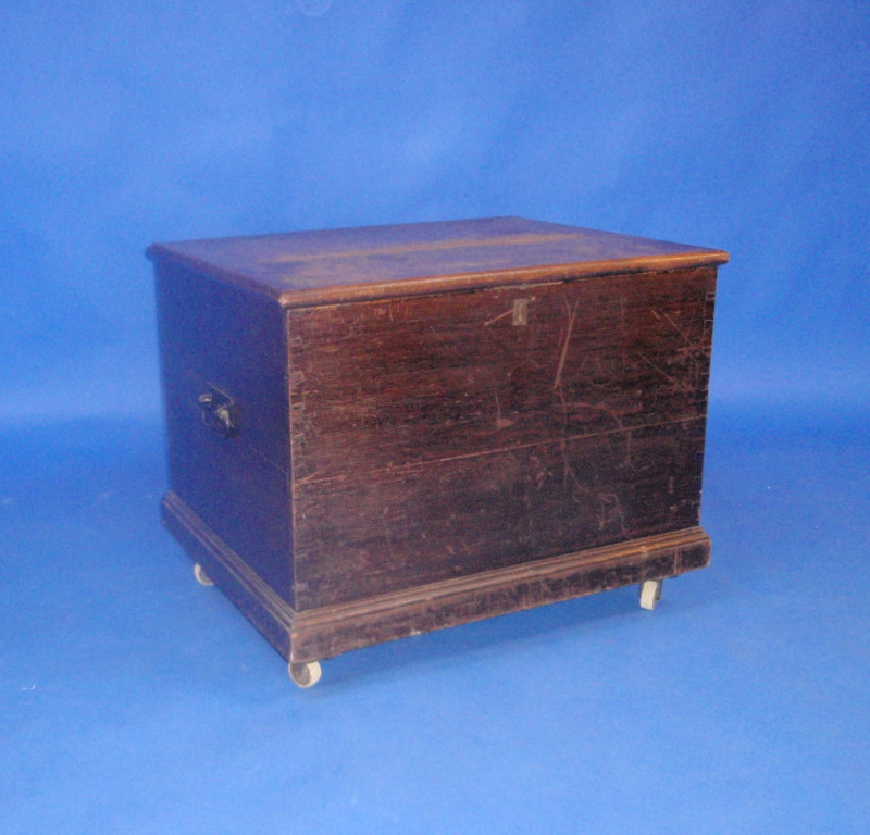 Appraisal: A thC oak silver chest on castors cm wide