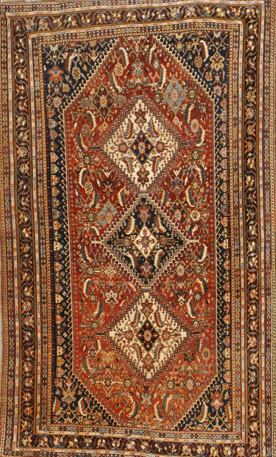 Appraisal: Qashqai Rug Second Quarter th Century Red ground with floral