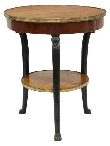 Appraisal: French Empire style mahogany table th c two tiers rising