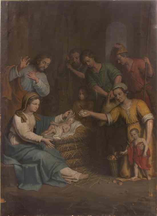 Appraisal: Artist Unknown Dutch th century The Adoration of Christ oil