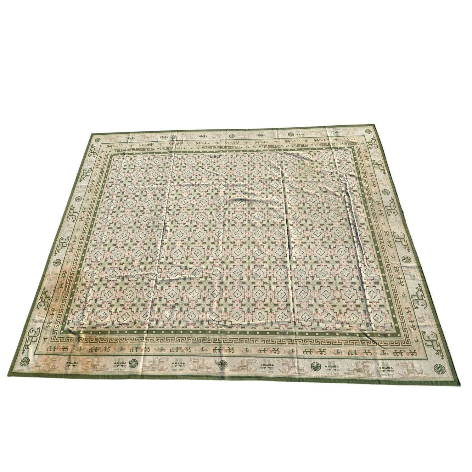 Appraisal: ROOM SIZE DHURRIE CARPET th c India flat-weave wool overall