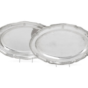 Appraisal: A Near Pair of German Silver Serving Platters First Half