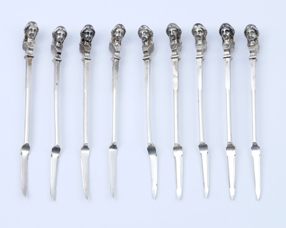 Appraisal: GORHAM STERLING FIGURAL NUT PICKS Set of nut picks by