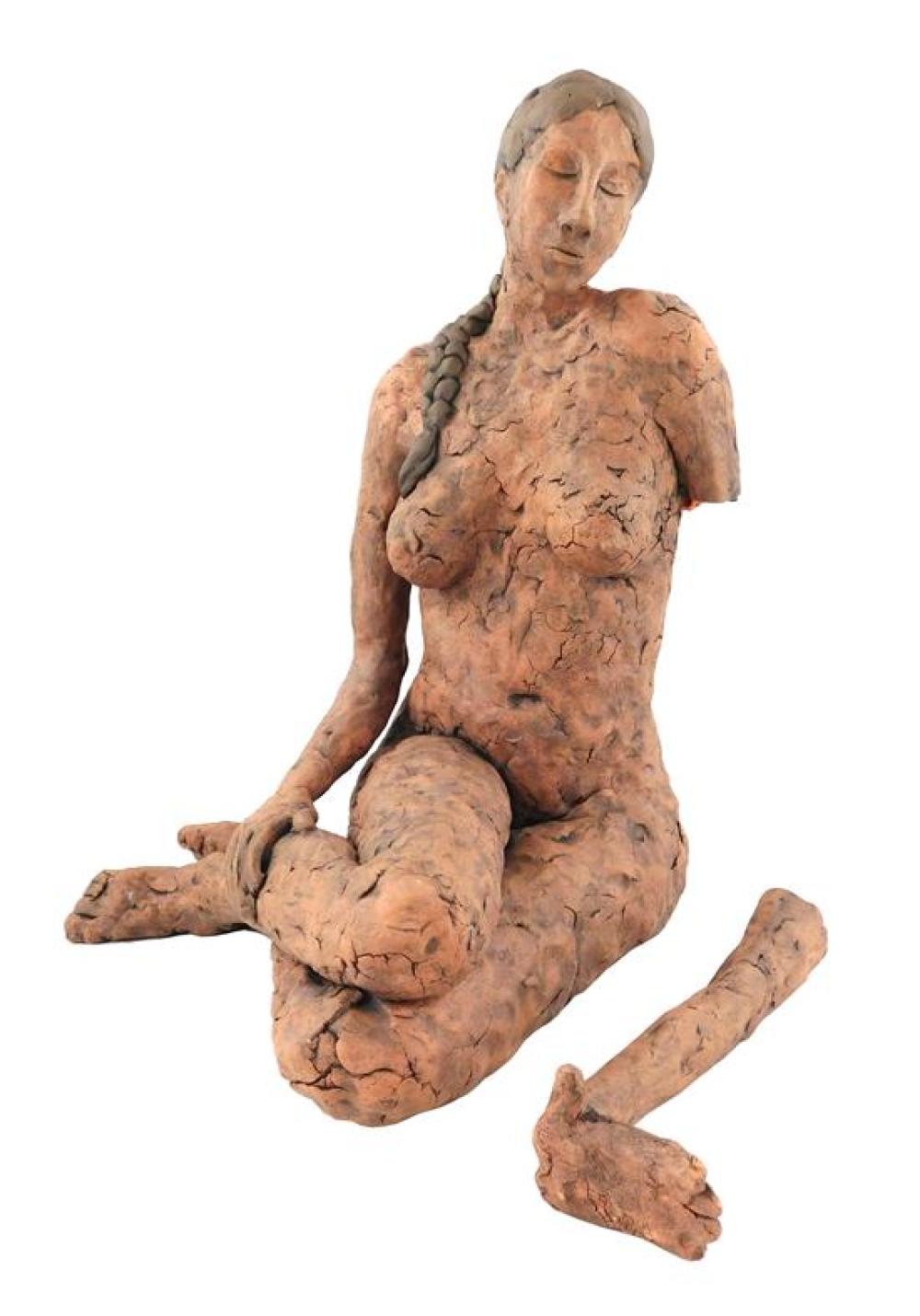 Appraisal: Karissa Masse Jacobs American st C ceramic sculpture of seated