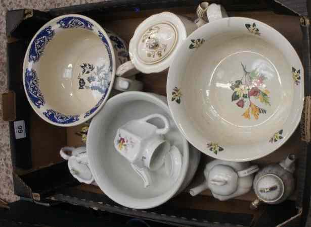 Appraisal: Tray lot of assorted Chamber Pots including Blue and White