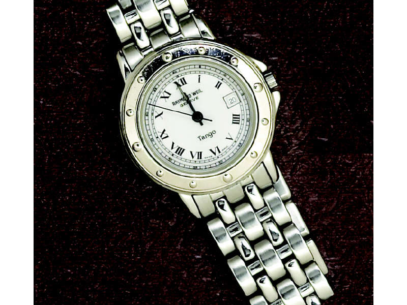 Appraisal: RAYMOND WEIL WATCH Stainless steel lady's watch with white dial