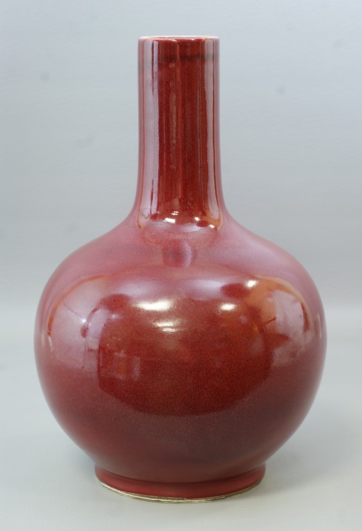 Appraisal: Chinese porcelain Sang de Boeuf Bottle Vase with marks to