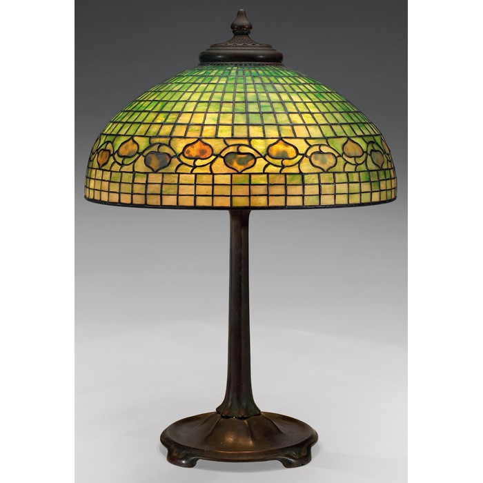 Appraisal: Large and impressive Tiffany Studios table lamp footed bronze base