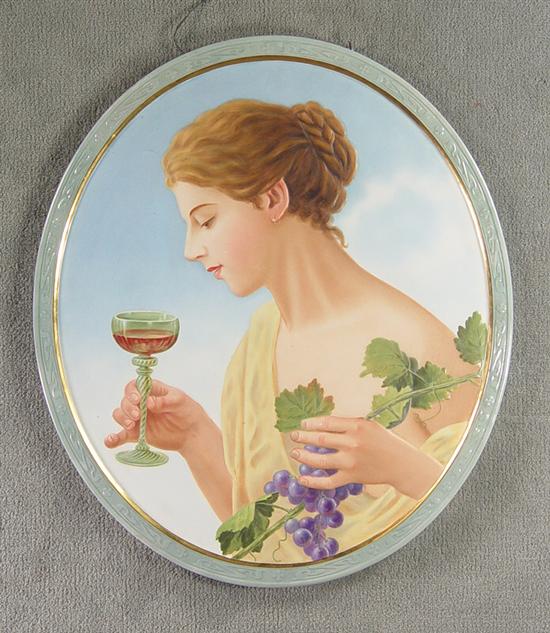 Appraisal: Villeroy Boch Large Portrait Plaque Earthenware plaque with handpainted portrait