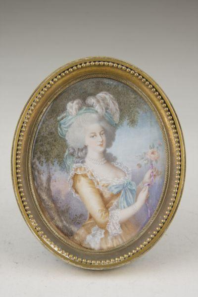 Appraisal: Miniature Portrait of Marie Antoinette th c after vigee le