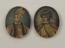 Appraisal: Two Indian portrait miniatures on ivory each x cm