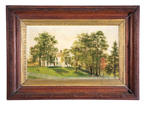 Appraisal: LANDSCAPE WITH HOUSE AMERICAN LATE TH CENTURY Oil on canvas