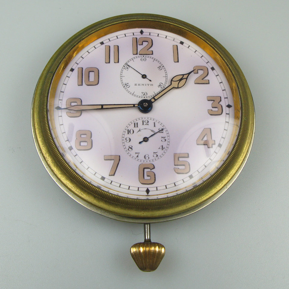 Appraisal: Zenith Car Clock With Alarm circa mm jewel movement with