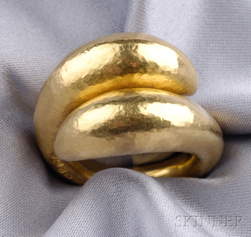 Appraisal: kt Gold Ring Lalaounis designed as a hammered gold domed