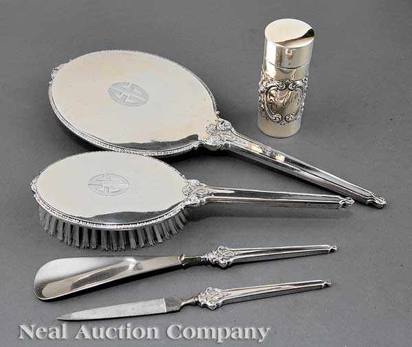 Appraisal: An American Sterling Silver Dresser Set International Silver Co Meriden