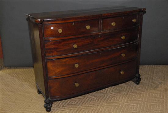 Appraisal: WILLIAM IV BOW FRONT CHEST Having cookie corners