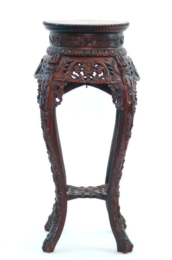 Appraisal: th century rosewood Chinese stand on four cabriole legs with