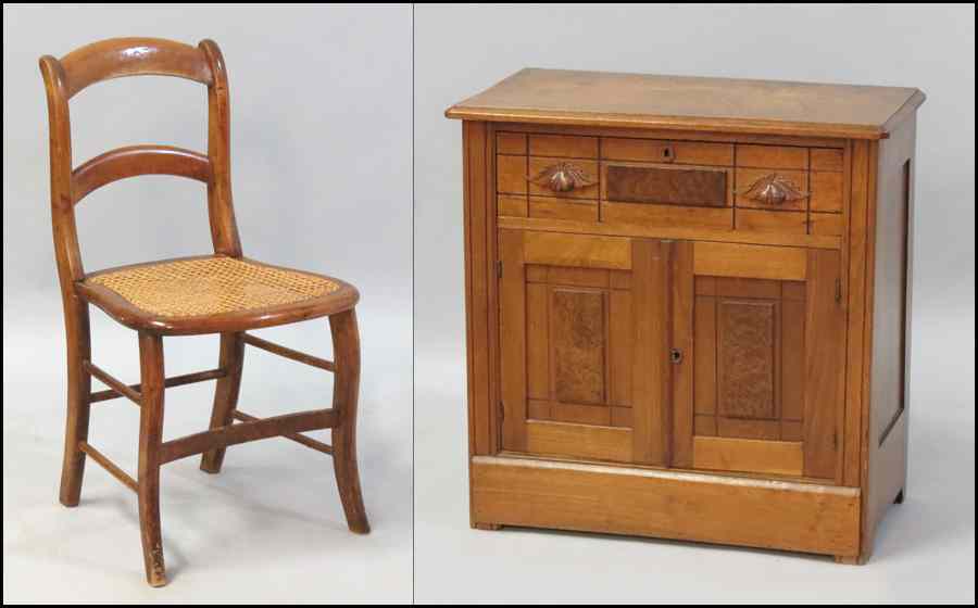 Appraisal: VICTORIAN WASHSTAND Together with a side chair Washstand '' x