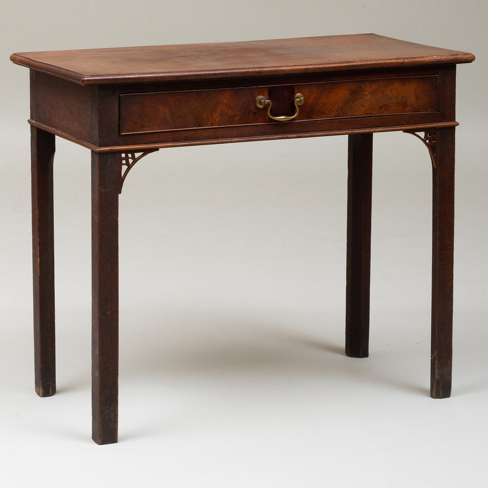 Appraisal: George III Mahogany Side Table Fitted with one drawer x