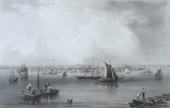 Appraisal: AFTER JOHN WILLIAM HILL American - Boston Harbor Steel engraving