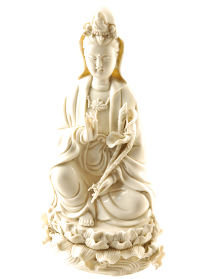 Appraisal: A Chinese Blanc de Chine Figure of a Quan Yin