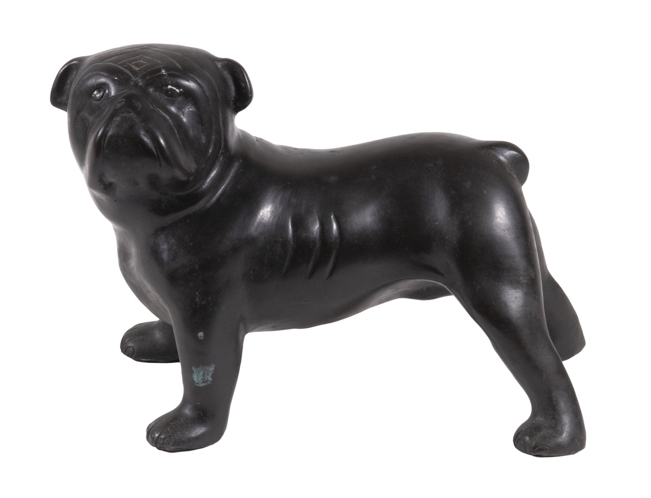 Appraisal: BRONZE BULLDOG Standing English Bulldog Sculpture in patinated bronze unmarked