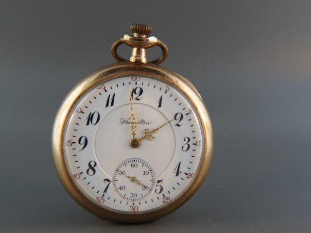 Appraisal: Hamilton Pocketwatch openface gold-filled case size jewels model working