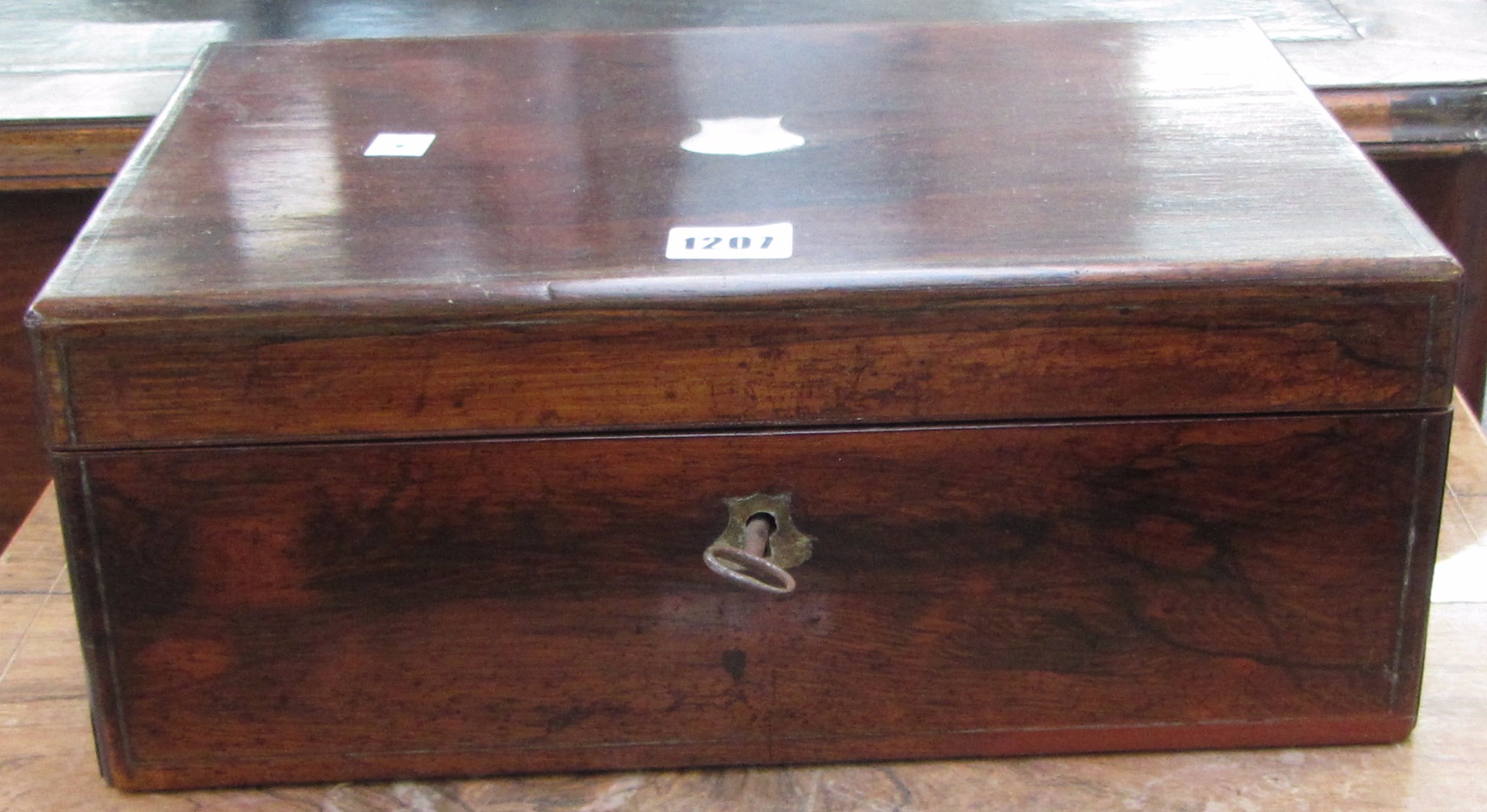 Appraisal: A th century mother of pearl inlaid rosewood writing slope