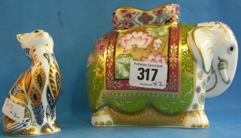 Appraisal: Royal Crown Derby Paperweights Goviers Rani Mother Elephant with certificate