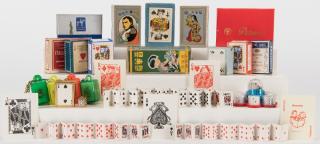 Appraisal: Magician s Collection of Vintage Miniature Playing Cards Approximately pieces