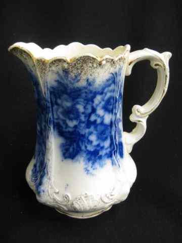 Appraisal: Flow Blue Ironstone Pitcher rich floral gold trim ''