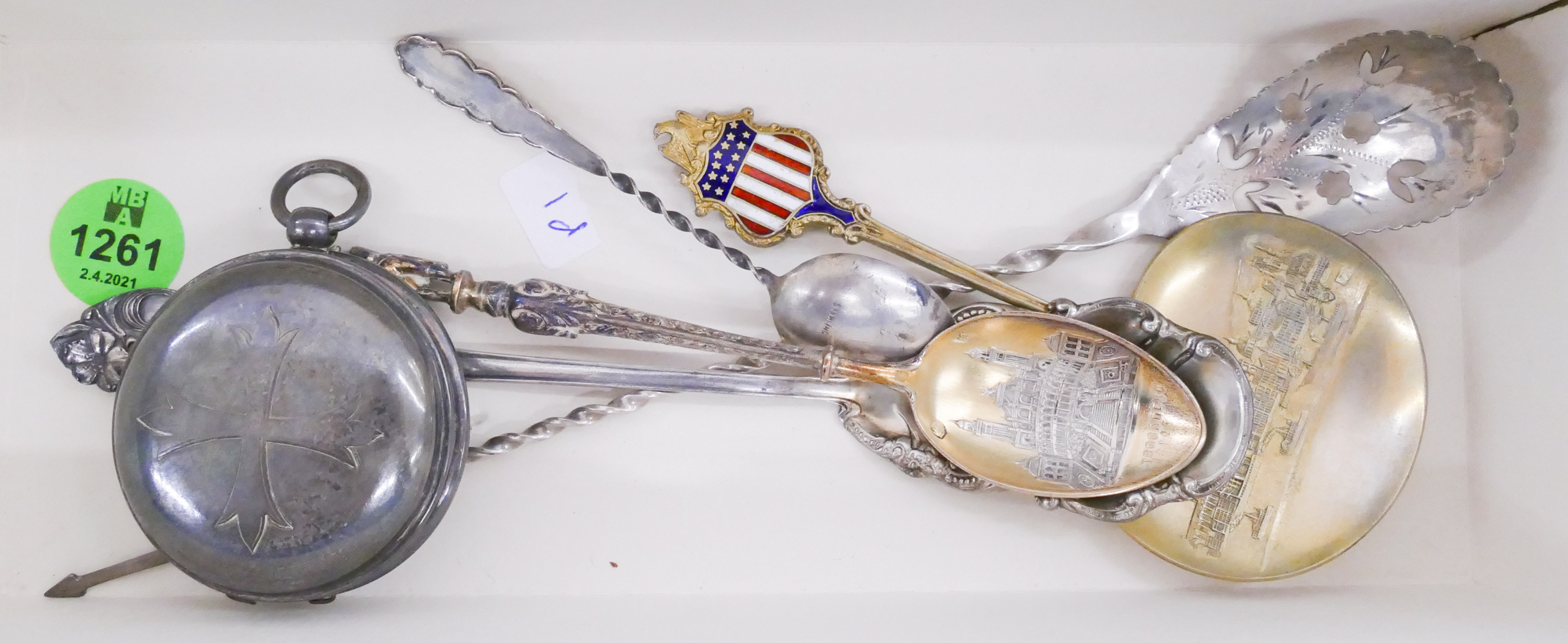 Appraisal: Box Antique Sterling Souvenir Spoons Etc- g