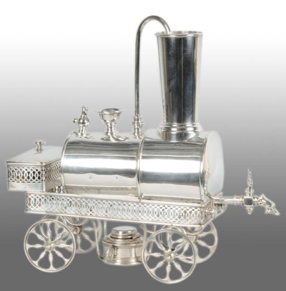 Appraisal: Silverplate Locomotive Tea Caddy Description Very early and interesting piece