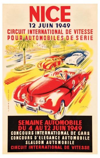 Appraisal: RAMEL Jacques - NICE CIRCUIT INTERNATIONAL DE VITESSE lithograph in