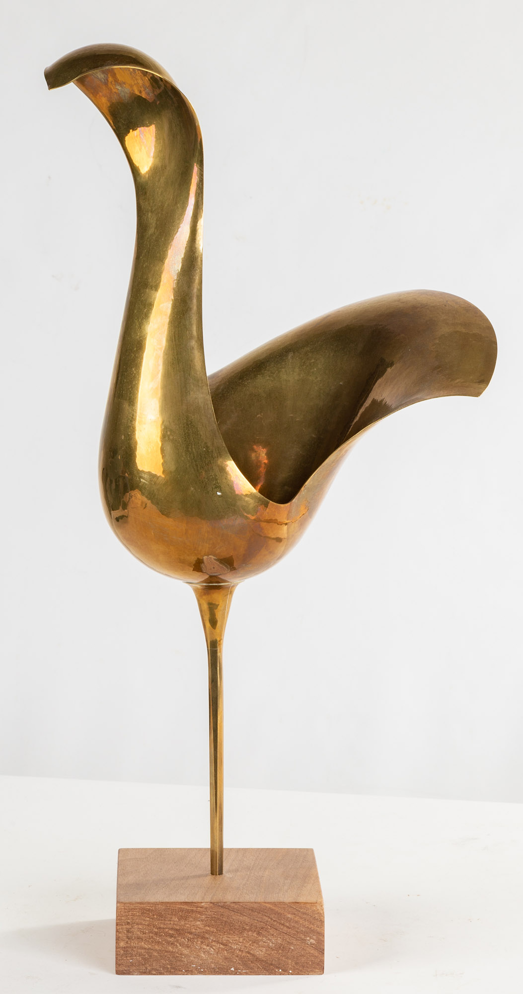 Appraisal: HANS CHRISTENSEN BRASS BIRD SCULPTURE Impressed with 'HC' makers mark