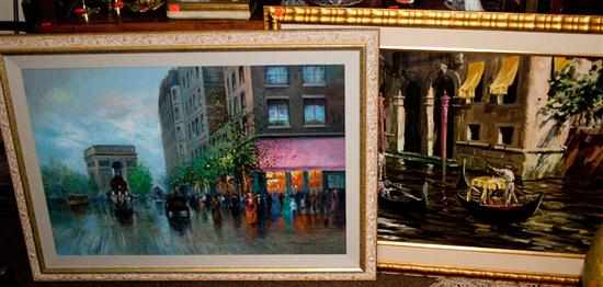 Appraisal: French School th century Impressionistic Paris Street Scene oil on