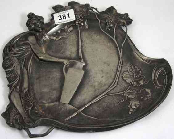 Appraisal: WMF Art Noveau Pewter Card Tray