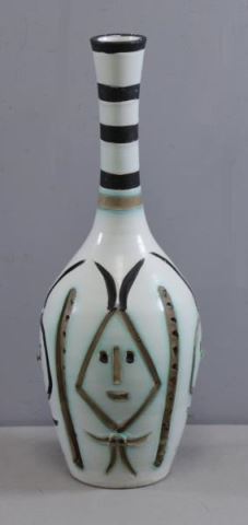 Appraisal: PICASSO Pablo Madoura Ceramic Engraved Bottle Bouteille Grav e Painted