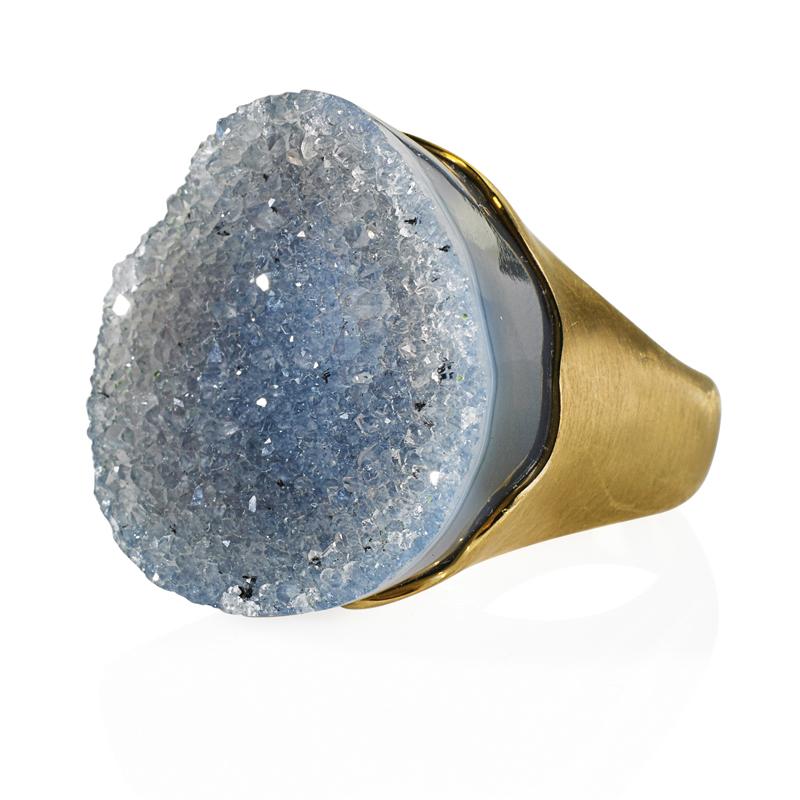 Appraisal: H STERN DIANE VON FURSTENBERG MODERN GOLD RING Conical blue