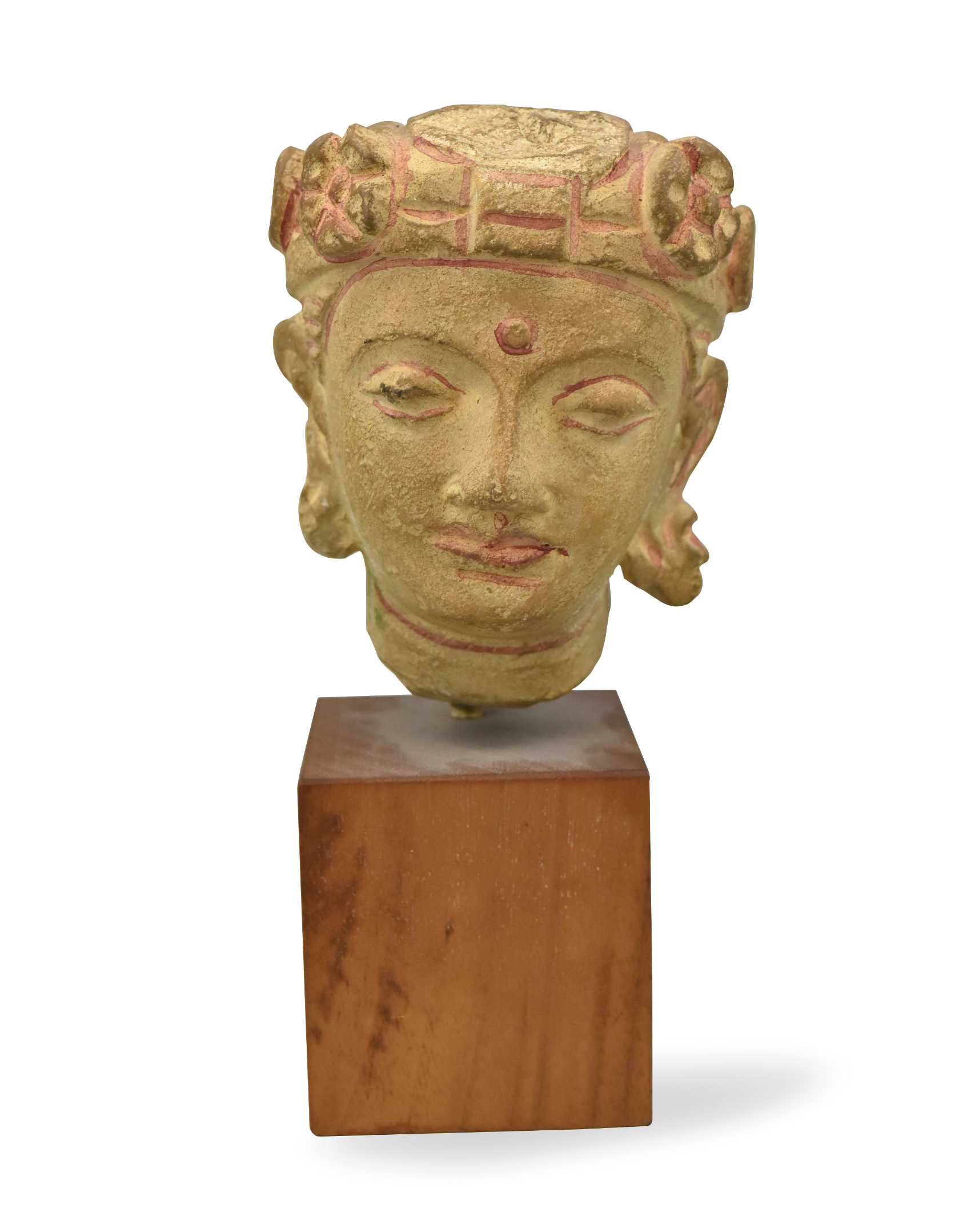 Appraisal: An Indian Gandhara carved buddha head th Century A placid