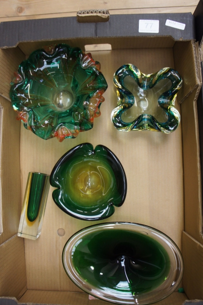 Appraisal: A good collection of abstract globular glassware to includes vases