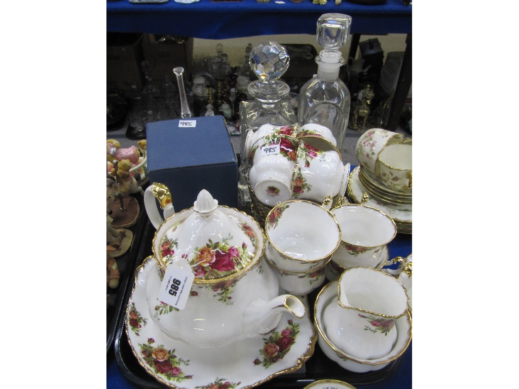 Appraisal: Royal Albert Old Country Roses teaset with teapot and assorted