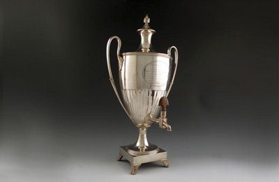 Appraisal: A George III silver two-handled tea urn by Robert Sharp