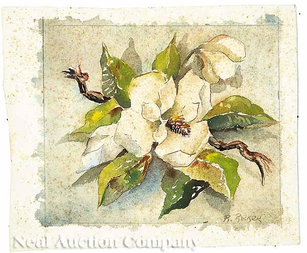 Appraisal: Robert Rucker American New Orleans - Magnolia watercolor signed lower